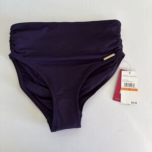 Vince Camuto Women's Deep‎ Plum Purple High-Waisted Lined Bikini Bottoms Size S